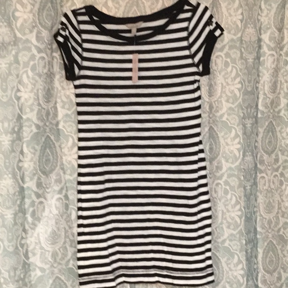 Banana Republic Black and White Striped Dress- NWT